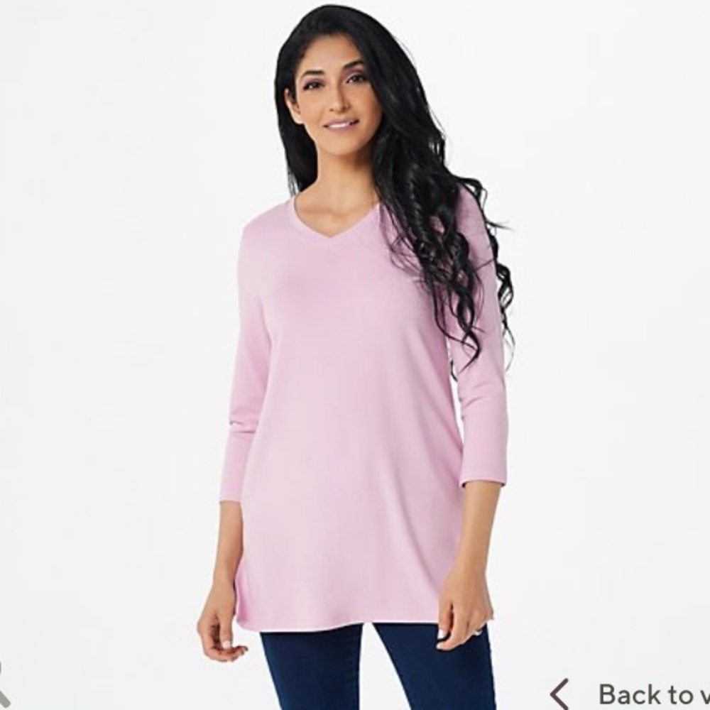 Isaac Mizrahi Tunic with side slit PALE PINK